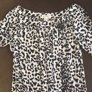 White House Black Market Silk Blouse, Leopard